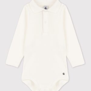 Petit Bateau - Body a manica lunga con colletto polo