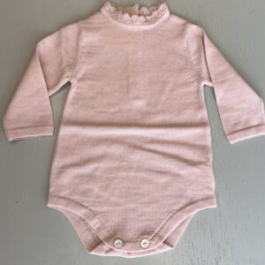 Piccoli Principi - Body con colletto in pizzo rosa