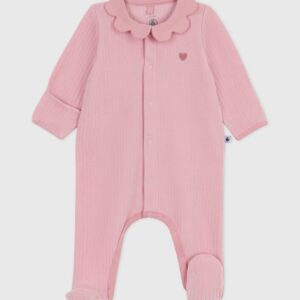 Petit Bateau - Pigiama con colletto in ciniglia rosa