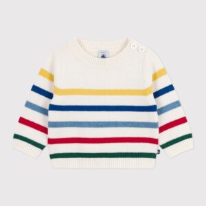 Petit Bateau - Maglione in misto lana e cotone 6m