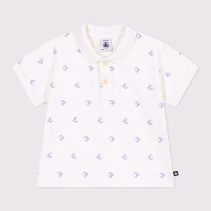 Petit bateau - Polo a maniche corte in cotone con barchette vintage 6m
