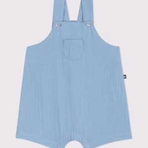Petit bateau- Salopette corta in garza di cotone 3m