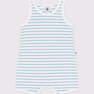 Petit bateau - combicourt spugna di cotone bouclé a righe