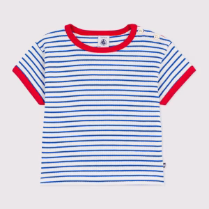 Petit bateau - T-shirt a maniche corte in cotone a righe 6m