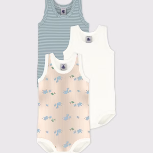 Petit bateau - Set di body senza maniche in cotone con elefanti stampati neonato