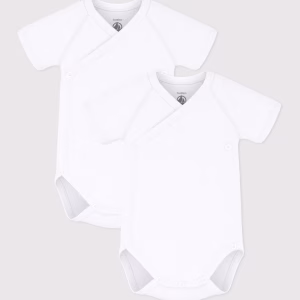 Petit Bateau - Body Incrociati tinta unita bianchi