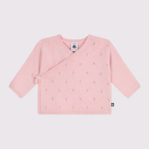 petit bateau - Brassière con incrocio in maglia traforata di misto lana e cotone