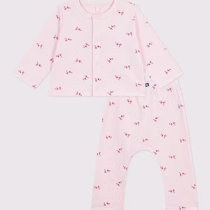 Petit bateau -Set lungo 2 pezzi in cotone con stampa a fiori