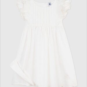 Petit Bateau-Abito a maniche corte in cotone tinta unita