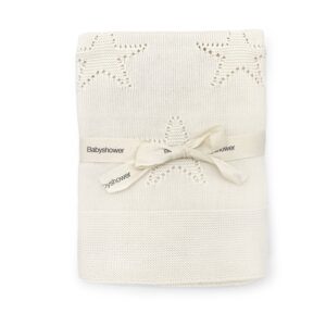 Babyshower- Copertina cotone star - ivory