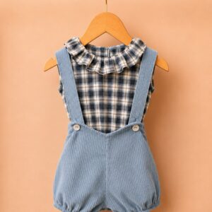 Piccoli Principi - BOLLA salopette velluto coste azzurro