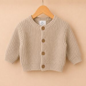 Piccoli Principi - Cardigan maglia inglese lana beige