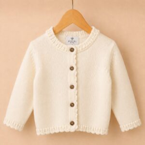 Piccoli Principi - Cardigan lana merino panna