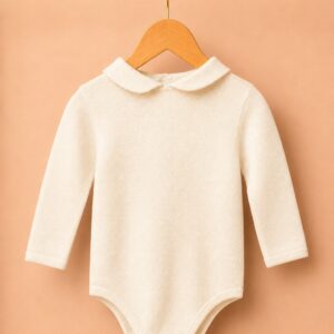 Piccoli Principi - Body con colletto tondo lana panna