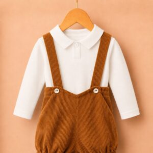 Piccoli Principi - BOLLA salopette velluto coste cognac
