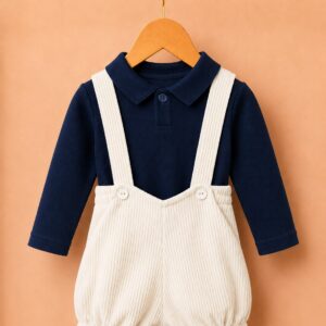 Piccoli Principi - BOLLA salopette cotone piquet bianco