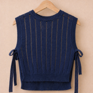 Piccoli Principi-GILET lino/cotone blu