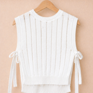 Piccoli Principi-GILET lino/cotone bianco