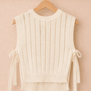 Piccoli Principi-GILET lino/cotone beige