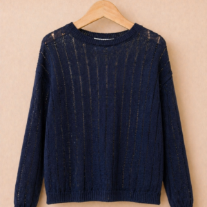 Piccoli Principi-MAGLIA OVER lino/cotone blu