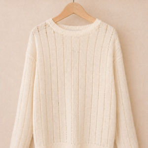 Piccoli Principi-MAGLIA OVER lino/cotone beige