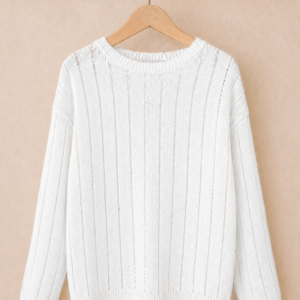 Piccoli Principi-MAGLIA OVER lino/cotone bianca