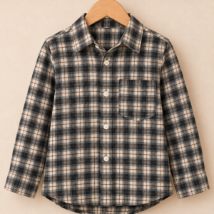 Piccoli Principi-EDO camicia tartan azzurro e marrone