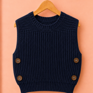 Piccoli Principi-Gilet lana maglia inglese blu