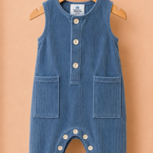Piccoli Principi-JAEL salopette costa velluto azzurra