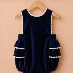 Piccoli Principi-JEIRA pagliaccetto rouches velluto blu