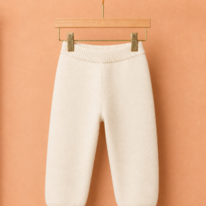 Piccoli Principi-JOGGER pantalone in lana panna