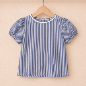 Piccoli Principi-LARA maglia cotone piqué millerighe blu