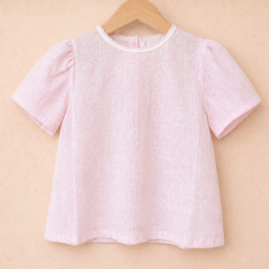 Piccoli Principi-LARA maglia lino millerighe rosa