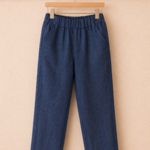 Piccoli Principi-PACO pantaloni in lino blu