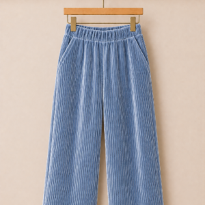 Piccoli Principi-PASTELLO pantalone in velluto a coste azzurro