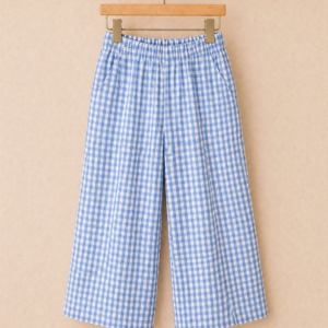 Piccoli Principi-PASTELLO pantalone in cotone vichy azzurro