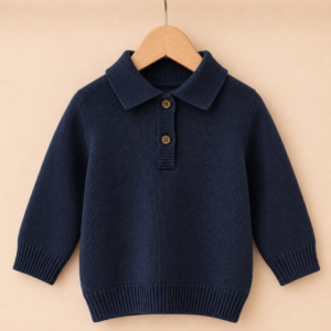 Piccoli Principi-POLO in lana blu bebé