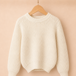 Piccoli Principi-PULL in lana maglia inglese panna