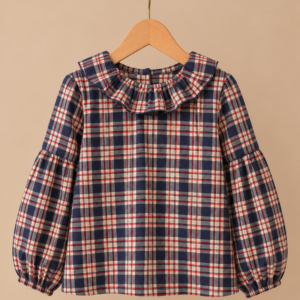 Piccoli Principi-ROSSELLA camicia tartan rosso e blu