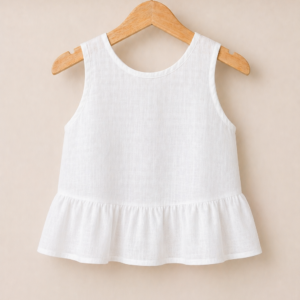 Piccoli Principi-TAIRA top in lino bianco