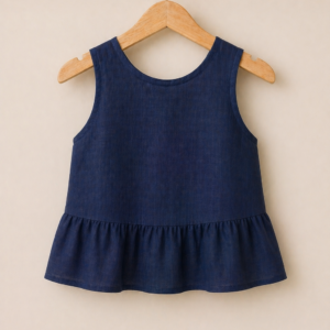 Piccoli Principi-TAIRA top in lino blu