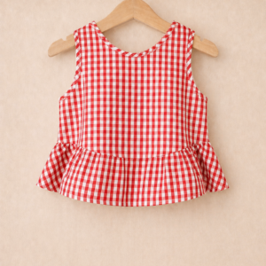 Piccoli Principi-TAIRA top vichy rosso