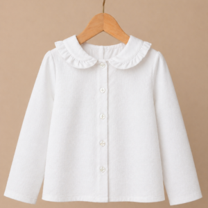 Piccoli Principi-VEVA camicia cotone nido d'ape bianca