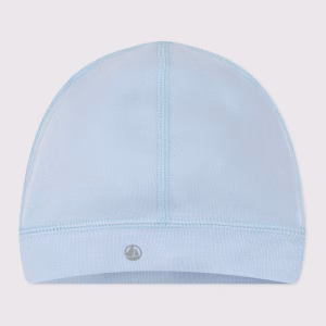 Petit bateau- cuffietta in cotone tinta unita azzurra