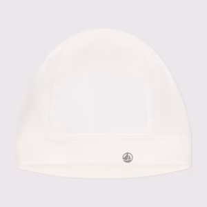 Petit Bateau- cuffietta in cotone bianco unisex