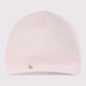 Petit Bateau-cuffietta in cotone tinta unita rosa